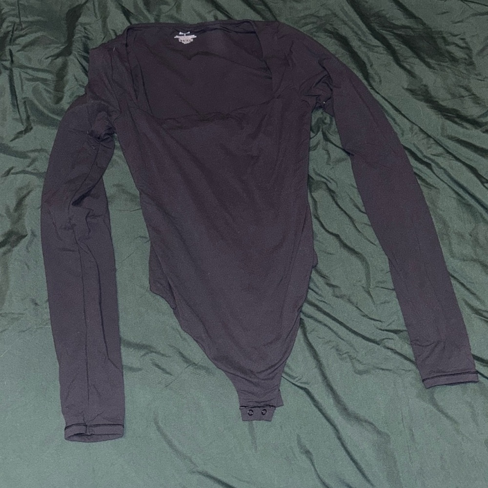 Skims black square neck bodysuit